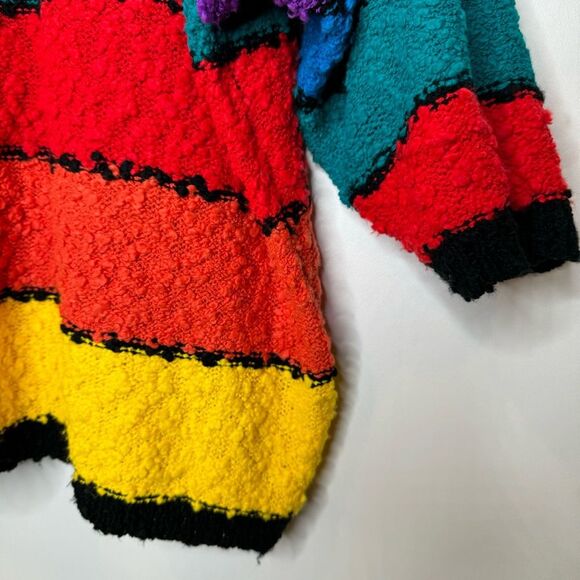 Vintage Rainbow Chunky Sweater Shirt Short Sleeve Partners by Mervyns size 24w - Picture 3 of 12
